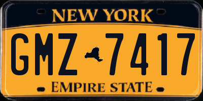 NY license plate GMZ7417