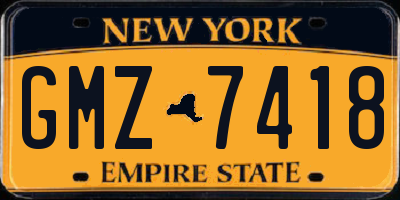 NY license plate GMZ7418