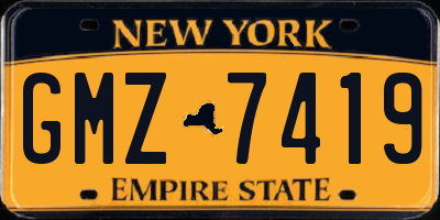 NY license plate GMZ7419