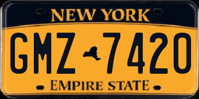 NY license plate GMZ7420