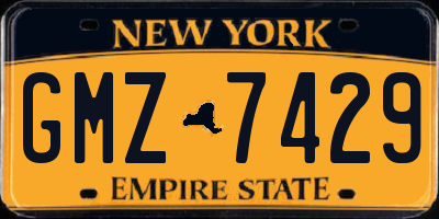 NY license plate GMZ7429