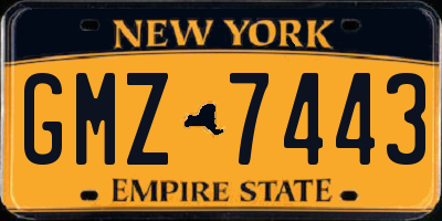 NY license plate GMZ7443