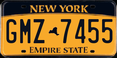 NY license plate GMZ7455