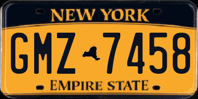 NY license plate GMZ7458
