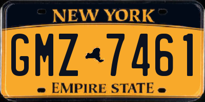 NY license plate GMZ7461