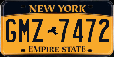 NY license plate GMZ7472
