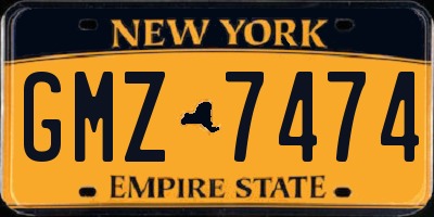 NY license plate GMZ7474