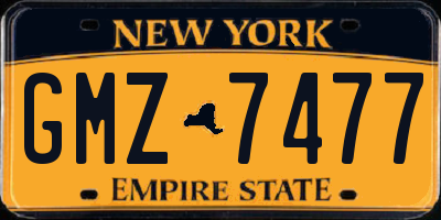 NY license plate GMZ7477