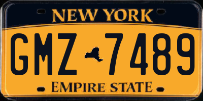 NY license plate GMZ7489