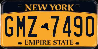 NY license plate GMZ7490