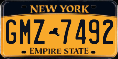 NY license plate GMZ7492