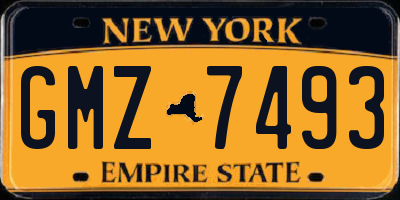 NY license plate GMZ7493