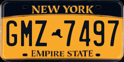 NY license plate GMZ7497