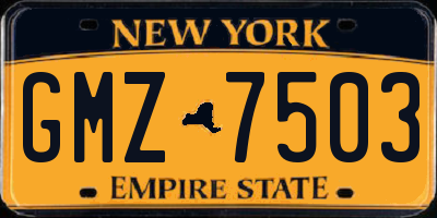 NY license plate GMZ7503