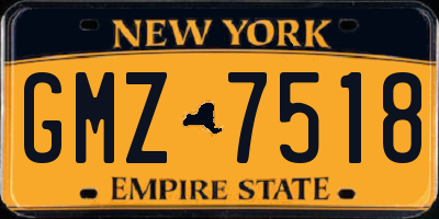 NY license plate GMZ7518