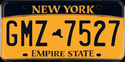 NY license plate GMZ7527