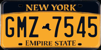 NY license plate GMZ7545