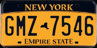 NY license plate GMZ7546