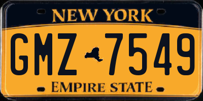 NY license plate GMZ7549