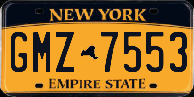 NY license plate GMZ7553