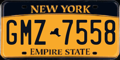 NY license plate GMZ7558