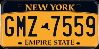 NY license plate GMZ7559