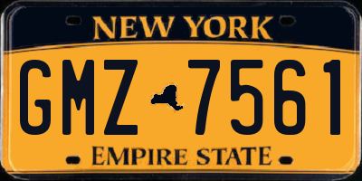 NY license plate GMZ7561