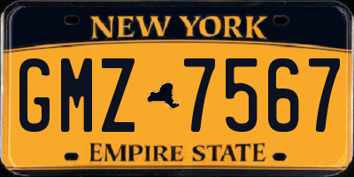 NY license plate GMZ7567