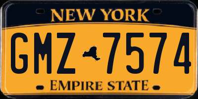 NY license plate GMZ7574