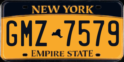 NY license plate GMZ7579