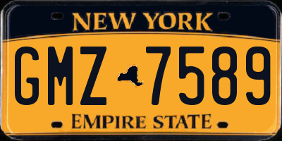NY license plate GMZ7589