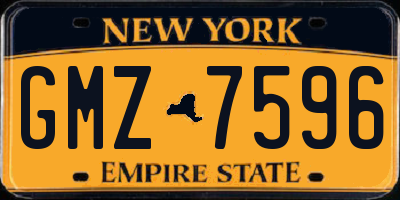 NY license plate GMZ7596