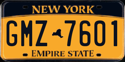 NY license plate GMZ7601