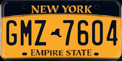 NY license plate GMZ7604