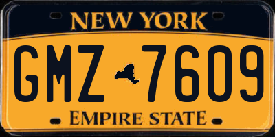 NY license plate GMZ7609