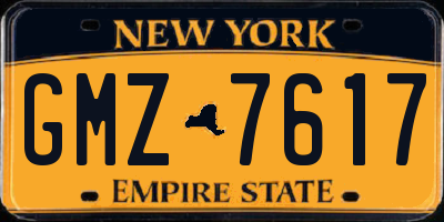 NY license plate GMZ7617