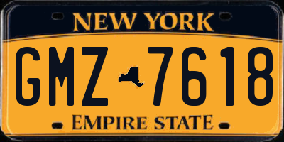 NY license plate GMZ7618