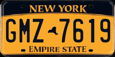 NY license plate GMZ7619