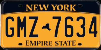 NY license plate GMZ7634