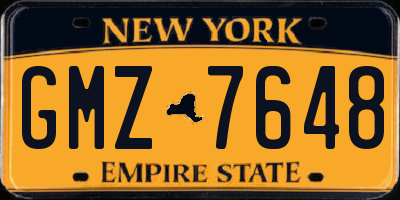 NY license plate GMZ7648