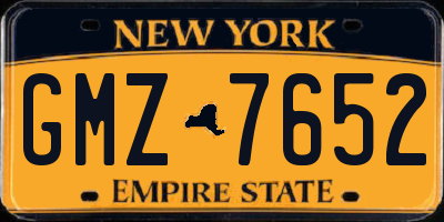 NY license plate GMZ7652