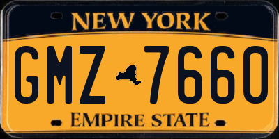NY license plate GMZ7660