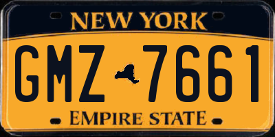 NY license plate GMZ7661