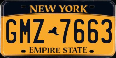 NY license plate GMZ7663