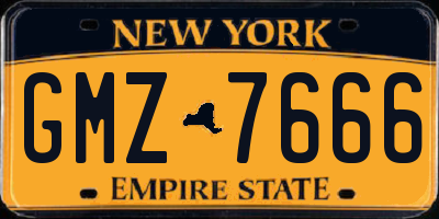 NY license plate GMZ7666
