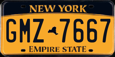 NY license plate GMZ7667