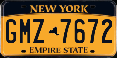 NY license plate GMZ7672