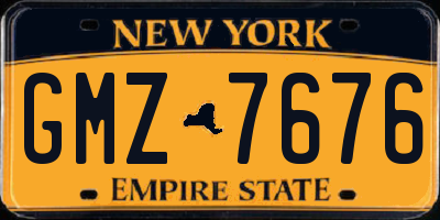 NY license plate GMZ7676