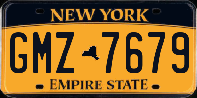 NY license plate GMZ7679