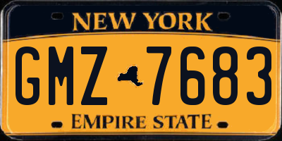 NY license plate GMZ7683